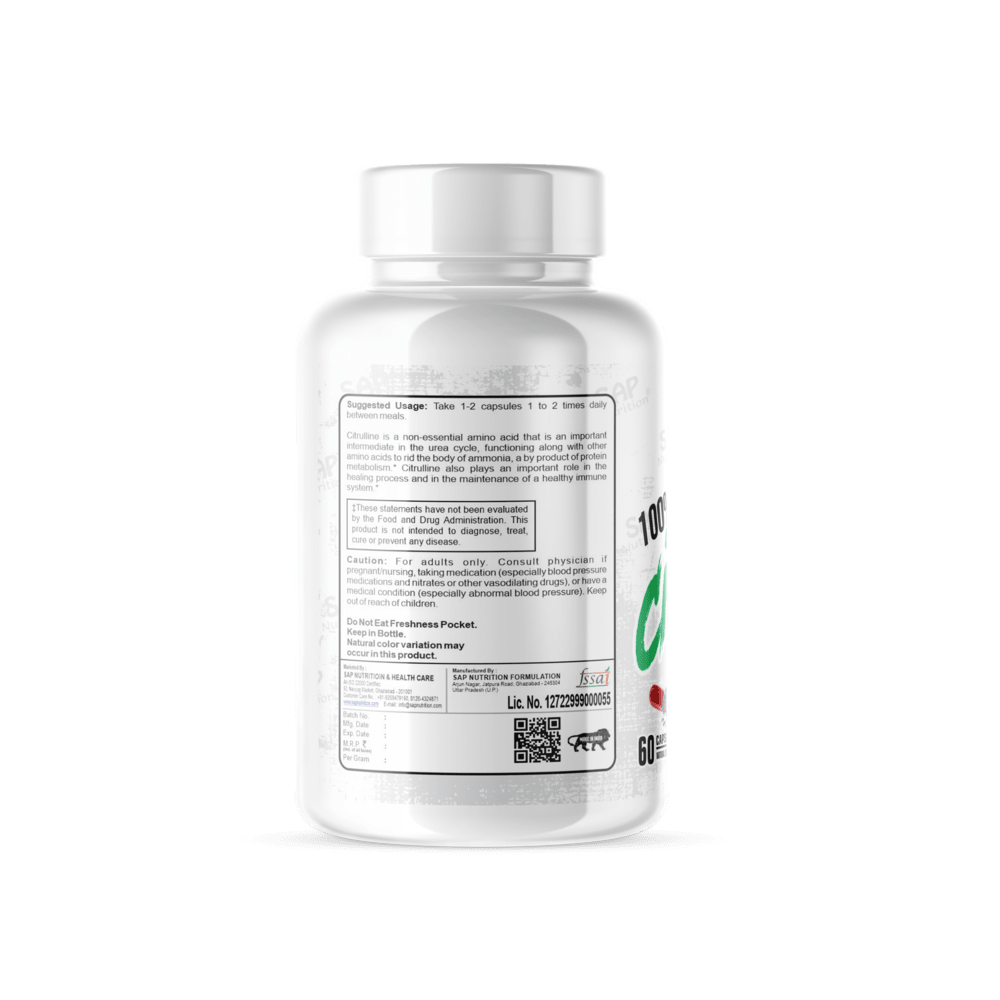 Sap Nutrition Citrulline, 60 Capsule - Image 3