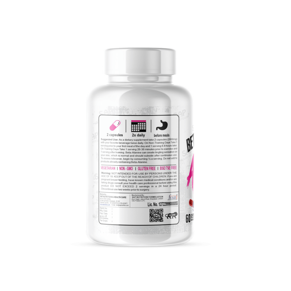 Sap Nutrition Beta Alanine White Series, 60 Capsule - Image 3