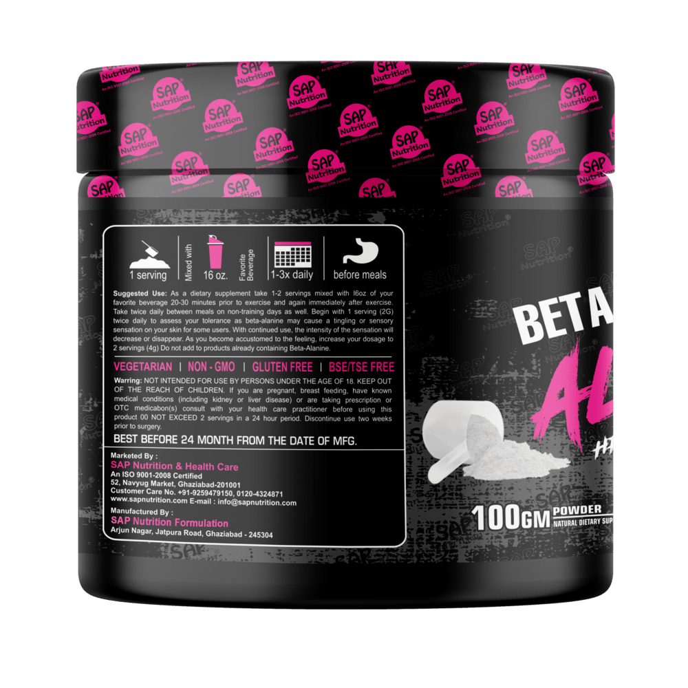 Sap Nutrition Beta Alanine, 100g Powder - Image 2