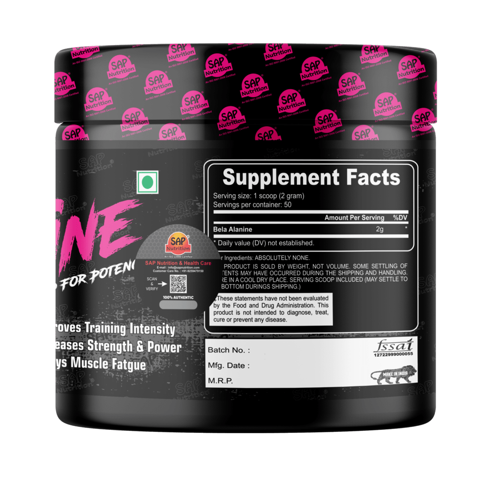Sap Nutrition Beta Alanine, 100g Powder - Image 3