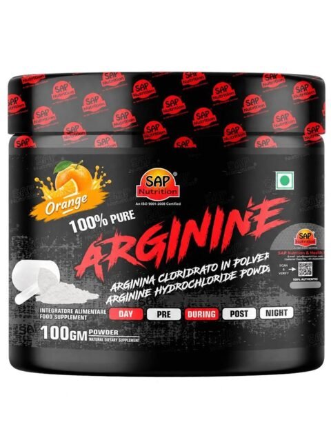 SAP Nutrition Arginine HCL Powder | Workout Pump, Blood Flow & Endurance Support | 100g