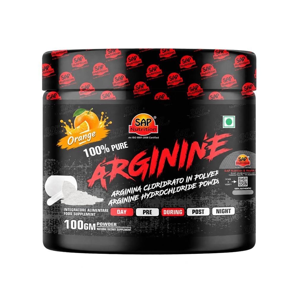 SAP Nutrition Arginine HCL Powder | Workout Pump, Blood Flow & Endurance Support | 100g