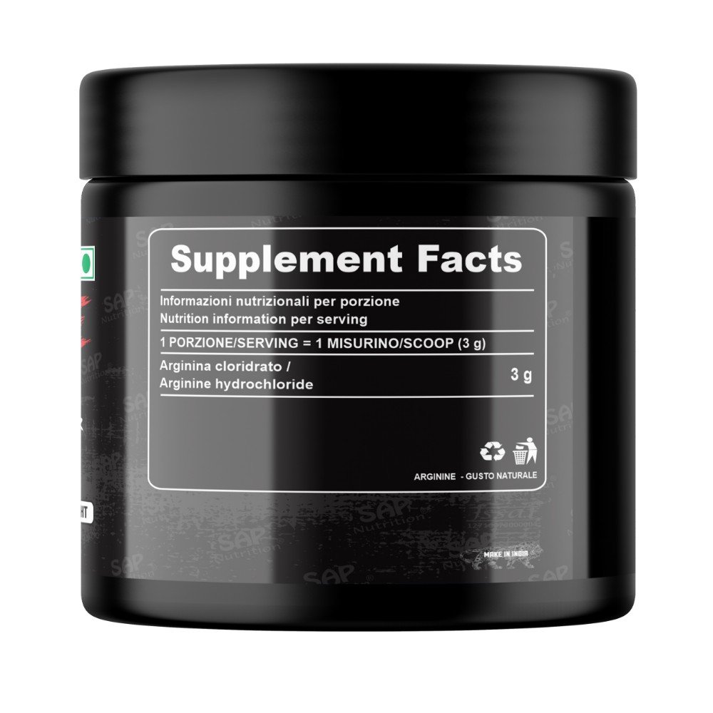 SAP Nutrition Arginine HCL Powder | Workout Pump, Blood Flow & Endurance Support | 100g - Image 3