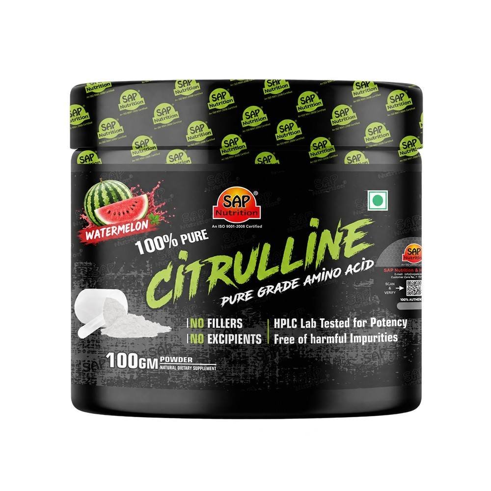 SAP Nutrition Citrulline Powder | Pure-Grade Amino Acid | No Fillers or Excipients | HPLC Lab Tested | 100g
