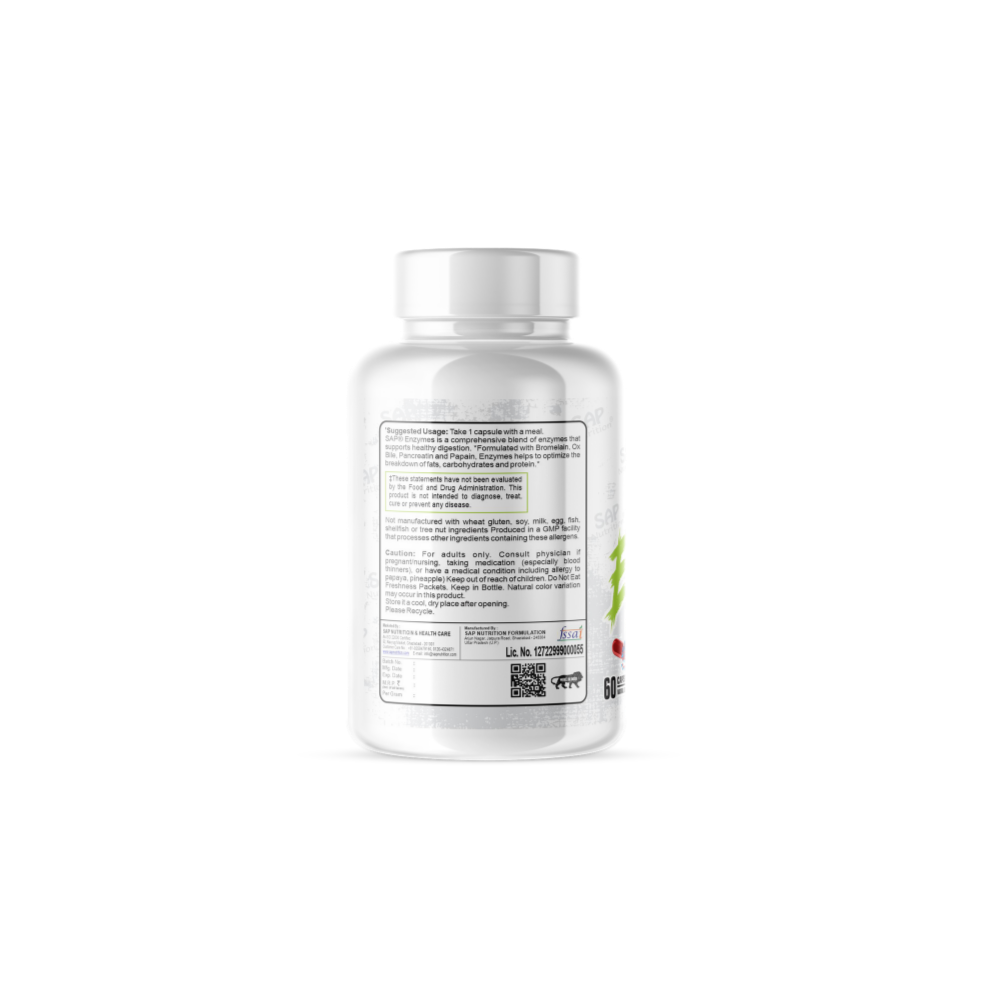 Sap Nutrition Enzymes, 60 Capsule - Image 3