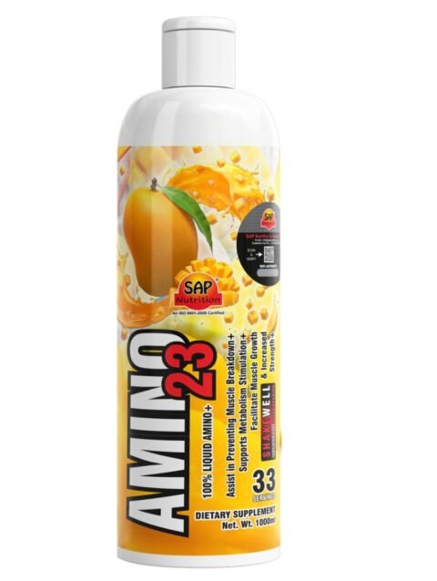 SAP Nutrition Amino 23 Liquid | Muscle Recovery & Strength Support | 33 Servings | 500ml - Mango