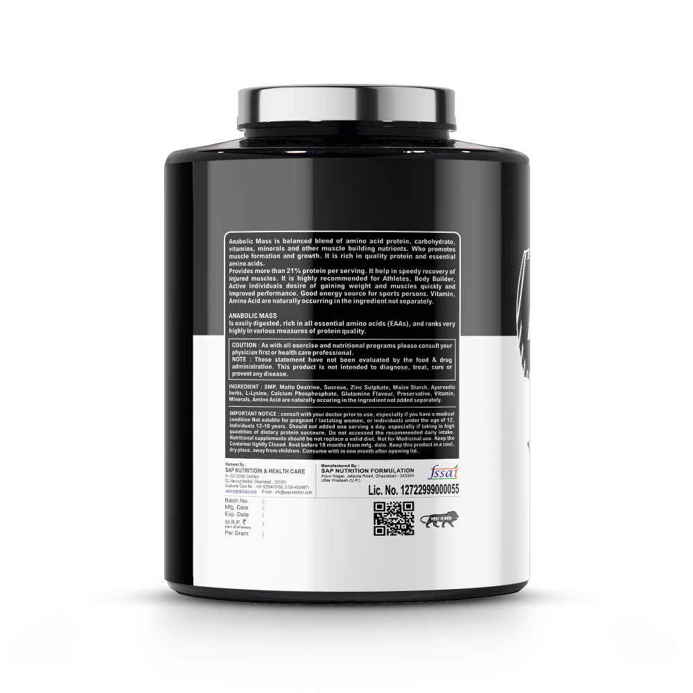 SAP Nutrition Anabolic Mass Gainer with Creatine – 11g Protein - Image 2