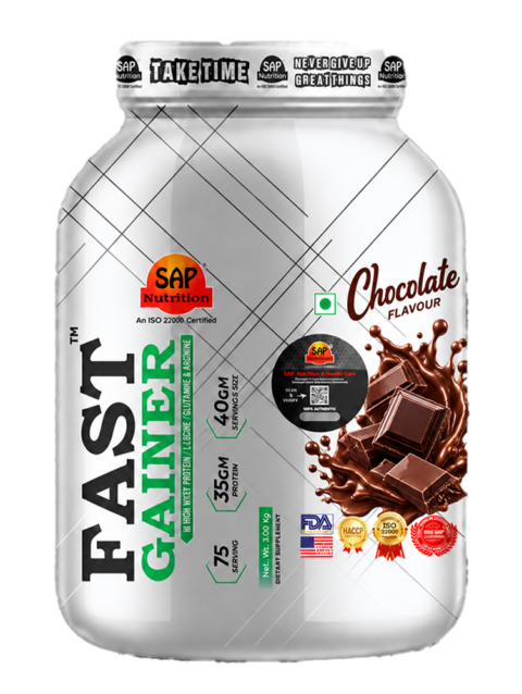 SAP Nutrition Fast Gainer – 35g Protein with L-Lysine, Glutamine & Arginine | 3 kg