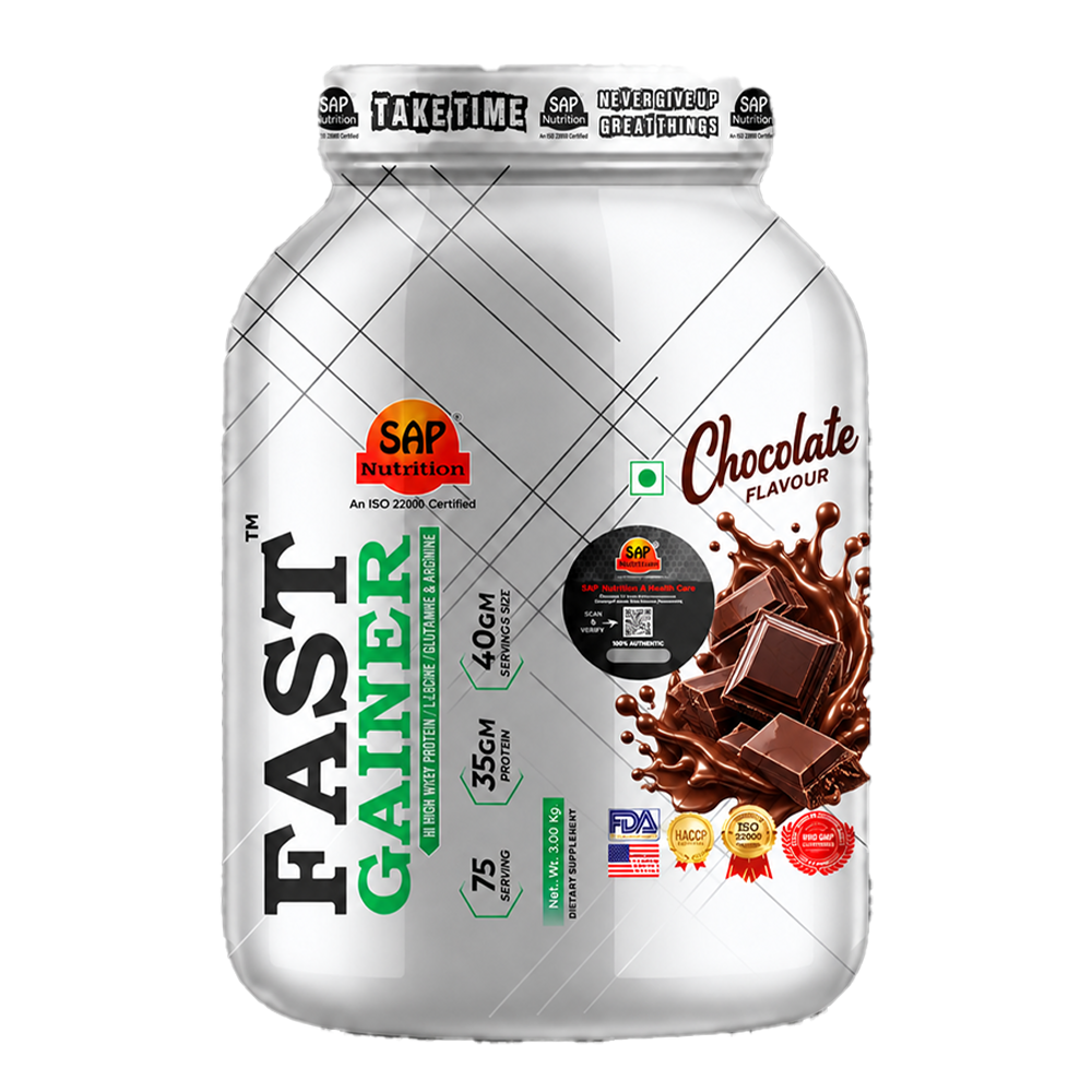 SAP Nutrition Fast Gainer – 35g Protein with L-Lysine, Glutamine & Arginine | 3 kg