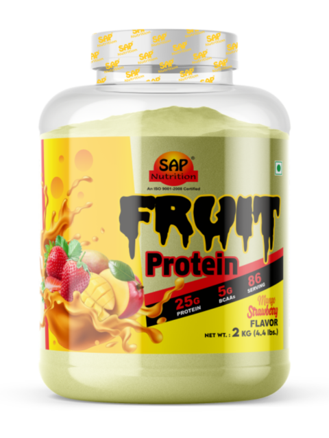 SAP Nutrition Fruit Protein, 25g Protein & 5g BCAAs – Mango Strawberry, 2kg