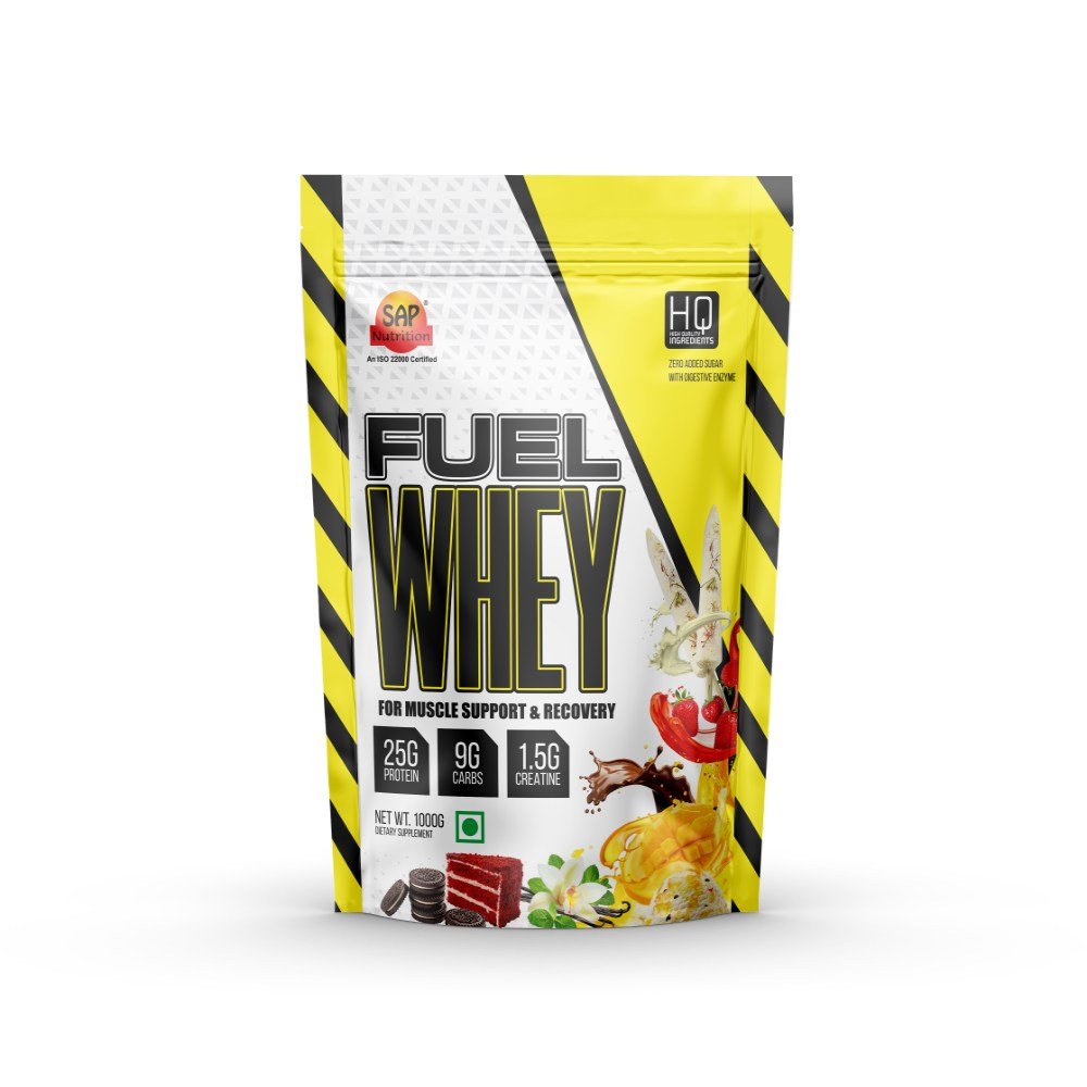 SAP Nutrition Fuel Whey Protein with Creatine | 25g Protein, 1.5g Creatine | Zero Added Sugar | 1kg