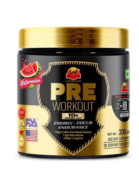SAP Nutrition Pre Workout Gold Series | Energy, Focus & Endurance Formula | 30 Servings | 300g