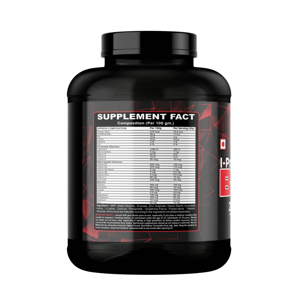 SAP Nutrition I-Pro Blast Mass Gainer – 24g Protein, 378 Calories & 58g Carbohydrates | 3 KG - Image 3