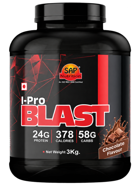 SAP Nutrition I-Pro Blast Mass Gainer – 24g Protein, 378 Calories & 58g Carbohydrates | 3 KG
