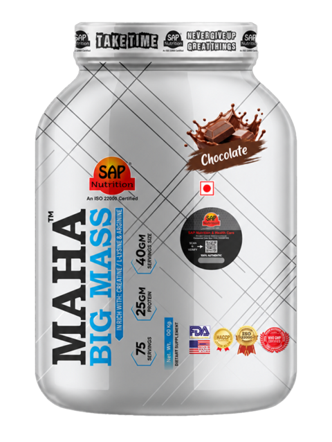 SAP Nutrition Shrink Maha Big Mass – 25g Protein with Creatine, L-Lysine & Arginine | 3kg