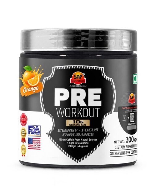 SAP Nutrition Pre Workout Silver Series | Energy, Focus & Endurance Formula | 30 Servings | 300g