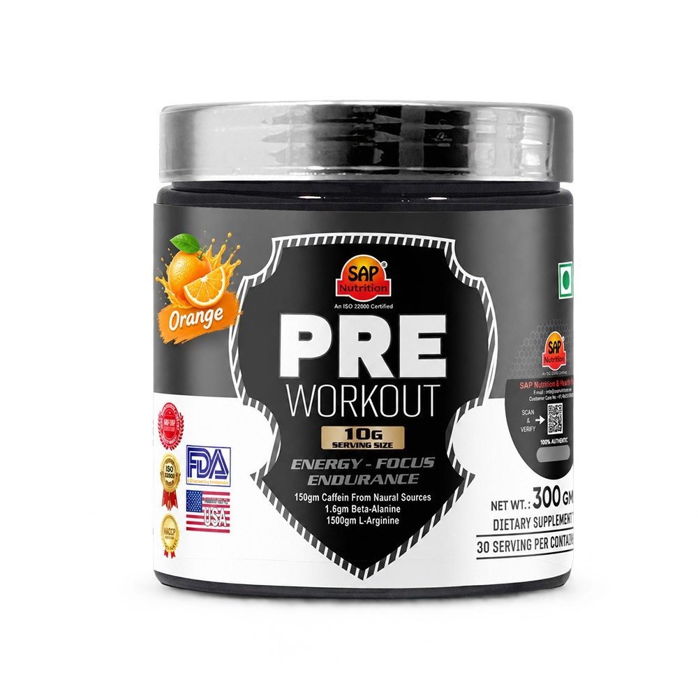 SAP Nutrition Pre Workout Silver Series | Energy, Focus & Endurance Formula | 30 Servings | 300g