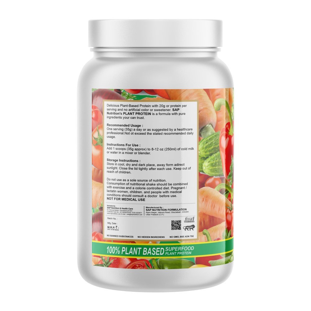 SAP Nutrition Plant Protein Powder | 20g Protein, Zero Sugar & 0.5g Fat | Dairy, Gluten & Soy Free | 1kg - Image 3