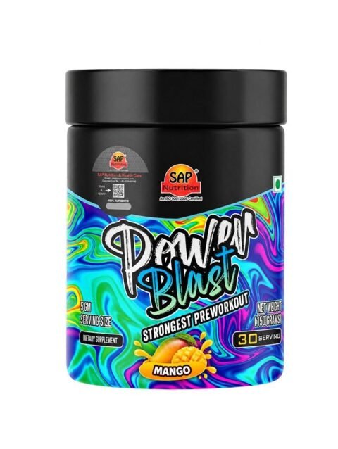 SAP Nutrition Power Blast Pre Workout | Energy, Focus & Endurance Formula | 30 Servings | 150gm