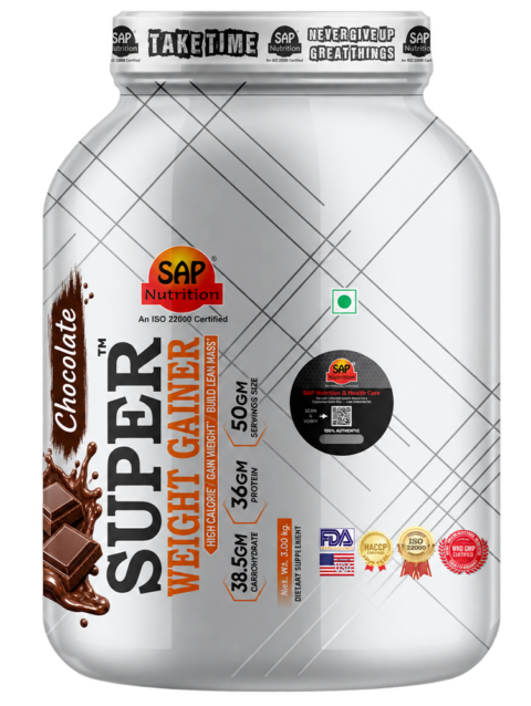 SAP Nutrition Super Weight Gainer Shrink Series – High-Calorie Lean Mass-Building Formula | 3 KG