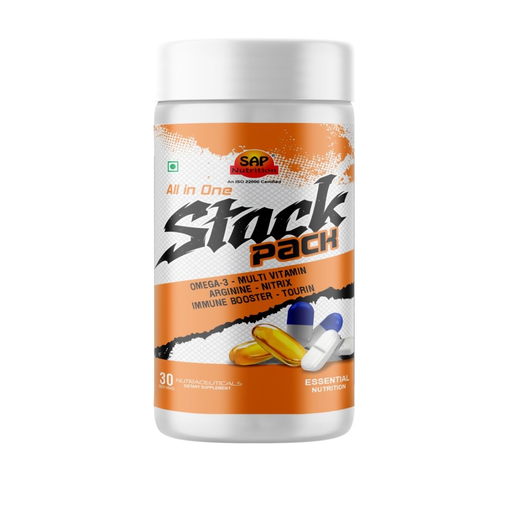 SAP Nutrition All-in-One Stack Pack | Omega-3, Multivitamin, Arginine, Nitrix, Immune Booster & Taurine | 210 Capsule