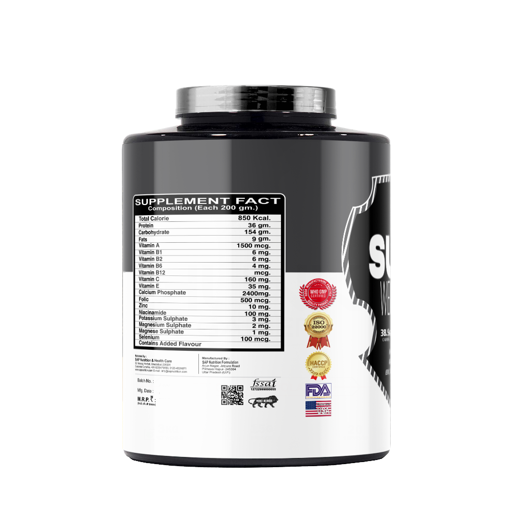 SAP Nutrition Super Weight Gainer – High-Calorie Lean Mass-Building Formula - Image 3