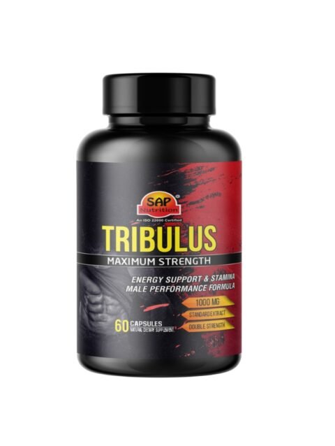 SAP Nutrition Tribulus Maximum Strength | 1000mg Standardized Extract | Energy, Stamina & Male Vitality Support | 60 Capsules
