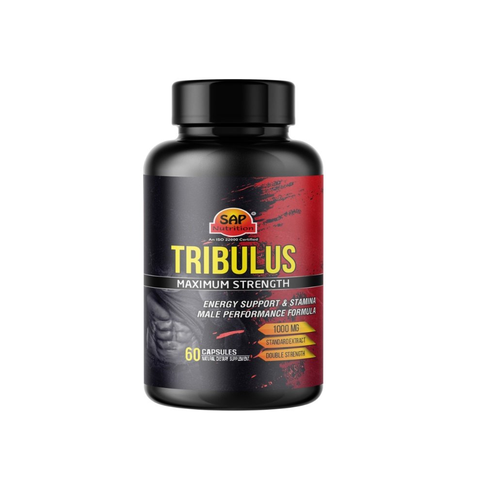 SAP Nutrition Tribulus Maximum Strength | 1000mg Standardized Extract | Energy, Stamina & Male Vitality Support | 60 Capsules