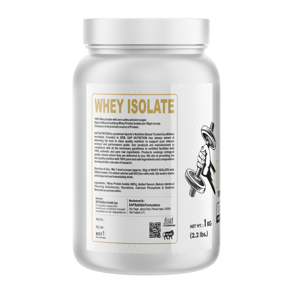 Sap Nutrition Whey Isolate – 26g Protein | Zero Sugar & Zero Carbs - Image 2