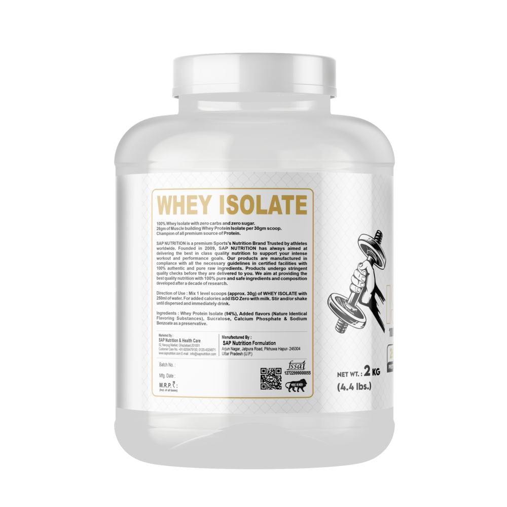 Sap Nutrition Whey Isolate – 26g Protein | Zero Sugar & Zero Carbs - Image 4