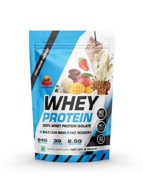 SAP Nutrition Whey Protein Isolate with Creatine | 24g Protein, 2.5g Creatine | 32 Servings | 2.75kg