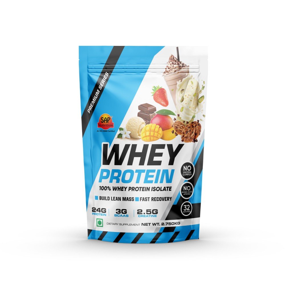 SAP Nutrition Whey Protein Isolate with Creatine | 24g Protein, 2.5g Creatine | 32 Servings | 2.75kg