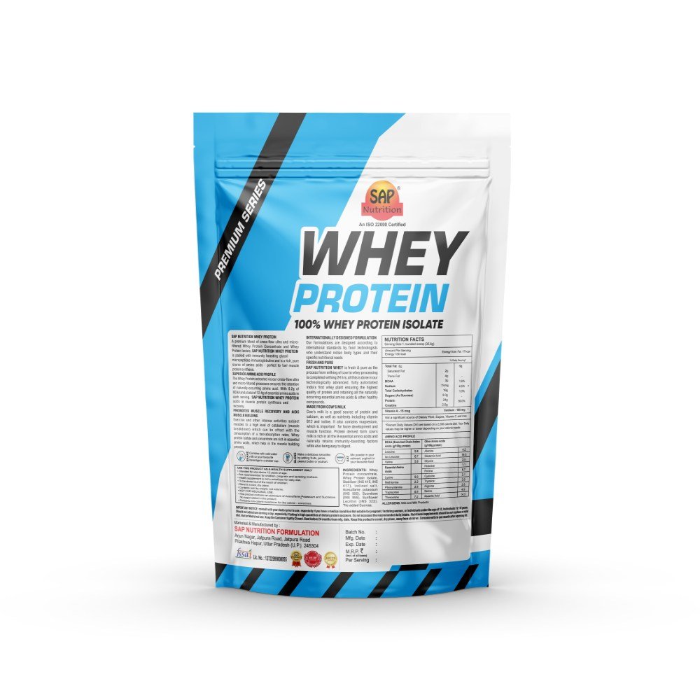 SAP Nutrition Whey Protein Isolate with Creatine | 24g Protein, 2.5g Creatine | 32 Servings | 2.75kg - Image 2